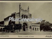 Iglesia de Castelldefels y Castillo al fondo (Barcelona)