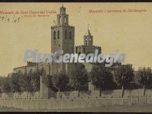 Vista general del Monastir i carretera de Sardanyola de Sant Cugat del Vallés (Barcelona)