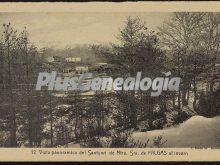 Vista panorámica del Santuari de Nuestra Señora de Falgas al Invern de Pobla de Lillet (Barcelona)