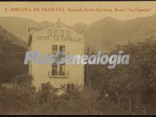 Fachada norte del gran hotel la capella de espluga de francolí (lleida)