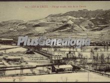 Paisaje nevado de seo de urgel (lleida) visto desde la torreta