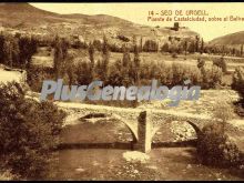 Puente de castelciudad, sobre el balira de seo de urgel (lleida)