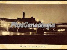 Vista de noche de lleida