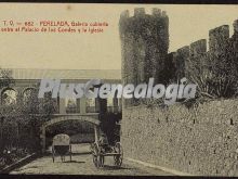 Galería cubierta entre el palacio de los condes y la iglesia de perelada (girona)