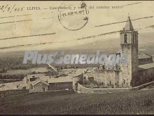 Campanario y vista del camino neutro de llivia (girona)