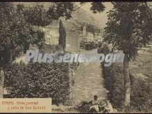 Vista parcial y calle de san quintín en ribes (girona)