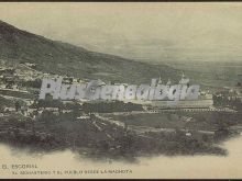 El Monasterio y el pueblo desde La Machota. El Escorial (Madrid)