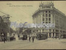 Calle de Atocha y Hotel Nacional en Madrid