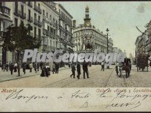 Calle de alcalá y equitaliva en Madrid