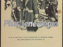 S.M. el Rey en la colocación de la primera piedra del Monumento de Alfonso XII en Madrid