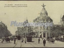 Palacio de la Unión y Fénix español y Calle de Alcalá en Madrid