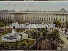 Vista del Palacio Real y Plaza de Oriente en Madrid