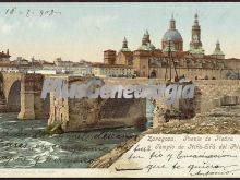 Puente de piedra y templo de nuestra señora del pilar de zaragoza