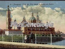 Vista del pilar de zaragoza desde el puente de piedra