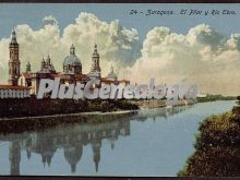 El pilar y el río ebro a su paso por zaragoza