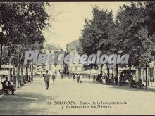 Paseo de la independencia y monumento a los mártires de zaragoza