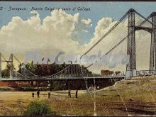 Puente colgante sobre el gallego de zaragoza