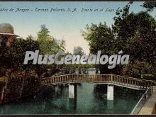 Puente en el lago de alhama de aragón (zaragoza)