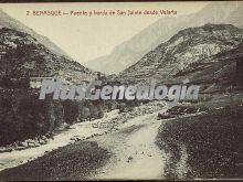 Puente y borda de san jaime desde velarta de benasque (huesca)