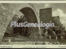 Aspecto debajo del puente románico de broto (huesca)