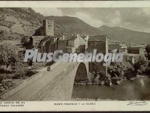 Puente románico y la iglesia de broto (huesca)