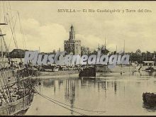 El río guadalquivir y la torre del oro de sevilla