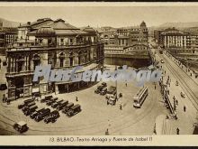 Teatro arriaga y puente de isabel ii de bilbao