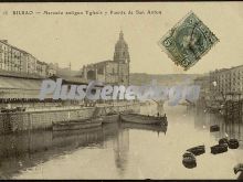 Mercado antiguo, iglesia y puente de san antón de bilbao