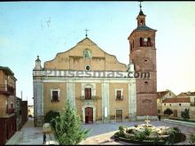 Plaza de españa e iglesia parroquial de añover de tajo (toledo)