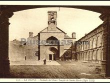 La oliva. fachada del gran templo de santa maria en carcastillo (navarra)