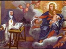 Imagen de la santísima virgen dictando a sor maría en el convento de la concepción de agreda (soria)