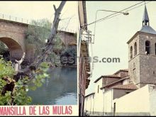 Puente romano y torre de la iglesia santa maría de mansilla de las mulas (león)