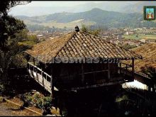 Hórreo y vista general de villaviciosa (asturias)