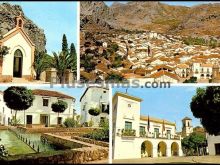 Ermita nuestra señora de los angeles, plaza españa, ayuntamiento y vista general de grazalema (cádiz)