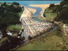 Vista aérea del camping costa verde en colunga (asturias)