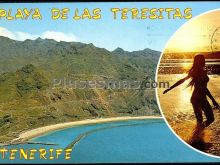 Vista aérea de la playa de las teresitas (santa cruz de tenerife)