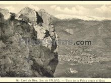 Vista de la Pobla desde el grau. cami de ntra. Sra. de Falgas. Pobla de Lillet (Barcelona)