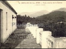 Vista interior de la galería del santuario de santa afra de sant gregori (gerona)