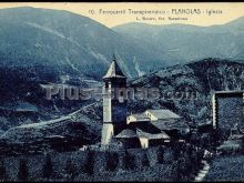 Ferrocarril transpirenaico - iglesia en planolas (gerona)