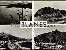 Playa, la palomera, el puerto y vista general de blanes (gerona)