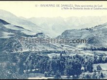 Vista panorámica de cadí y valle de bastanist desde el establecimiento. balneario de sanillés (lérida)