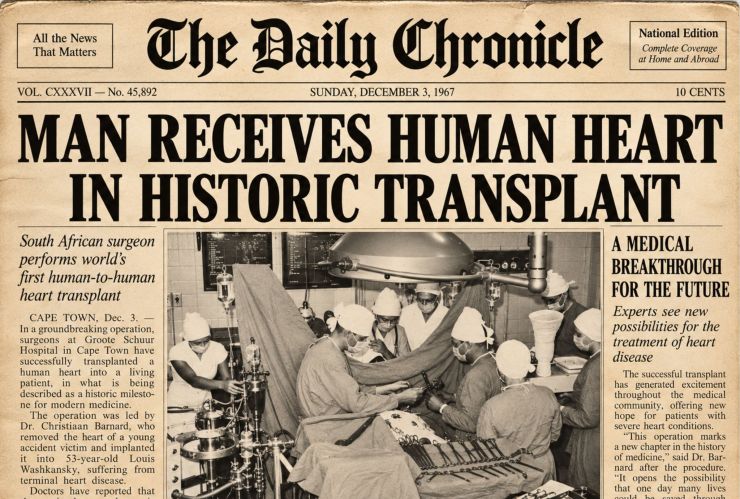Se realiza el primer trasplante de corazón humano de la historia