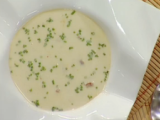 Receta de crema de hongos con mollejas de pato confitado