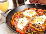 Salteado de verduras con huevo y champiñón