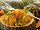 Calabaza rellena de arroz