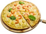 Pizza con gambas y piña