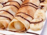 Crepes relleno de plátano y chocolate