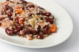 Risotto con judías rojas