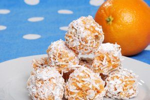 Bolitas crujientes de naranja con coco