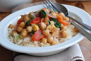 Ensalada de arroz con garbanzos